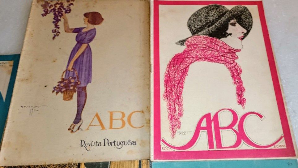 Antigas Revistas ABC capas desenhos Stuart Carvalhais Anos 20