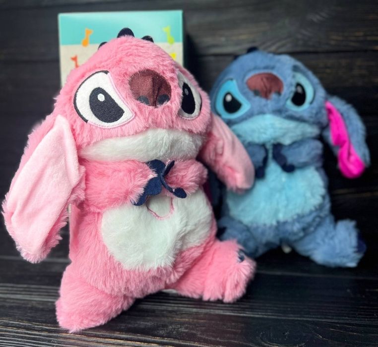 Игрушка спящий и дышащий Веселый Стич  35 см