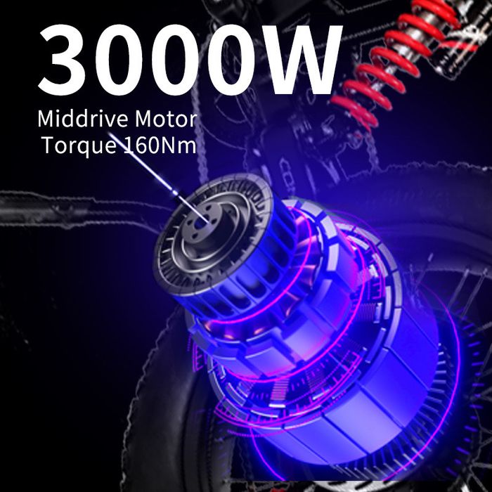 Bicicleta eletrica Hezzo D5 3000w 30ah 60v offroad downhill btt mota