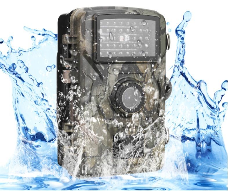 Câmara portátil de vigilância de caça 16MP com ecrã embutido - 8x AA