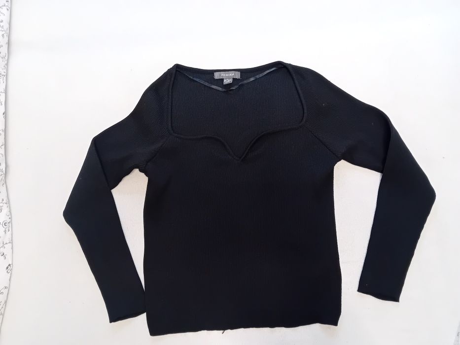 #Primark bluzka czarna fajny przód dekolt sexi L