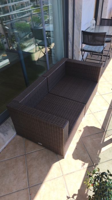 Sofá ratan para jardim/varanda