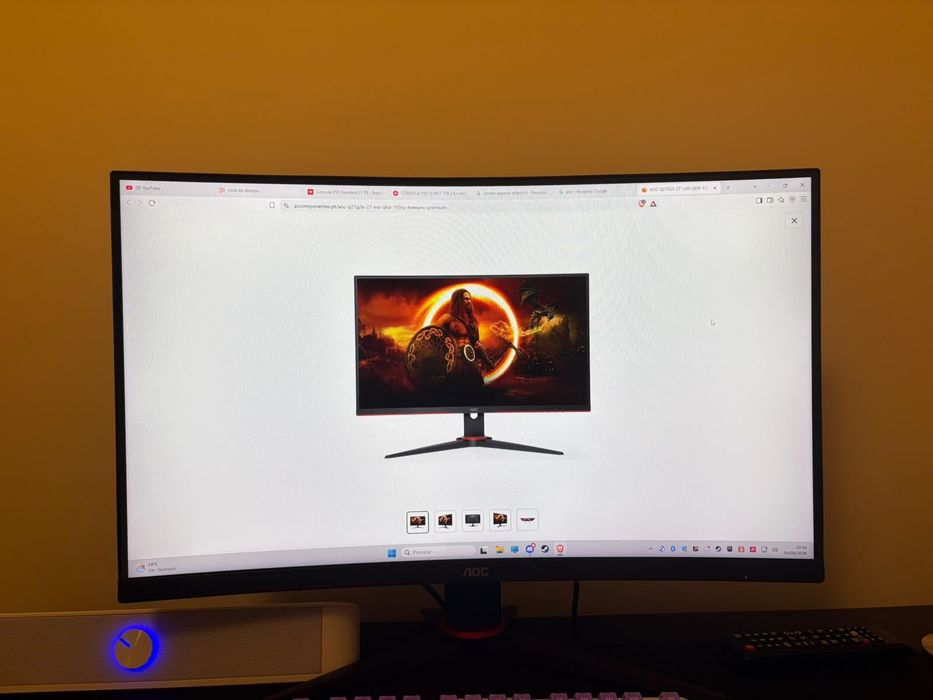Pc gamer+ecrã+teclado+rato