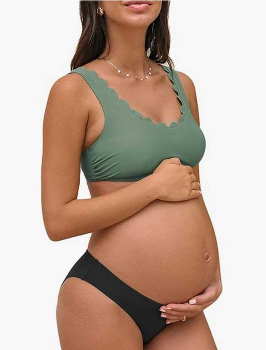 CUPSHE bikini ciążowe oliwkowe czarne rozmiar M nowe