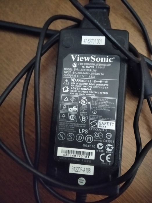 Телевізор -монітор ViewSonic 17 дюймів від 12вольт