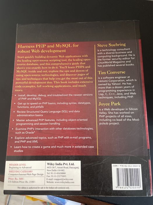PHP6 and MySQL - Wiley Indiaedition64740408297601121