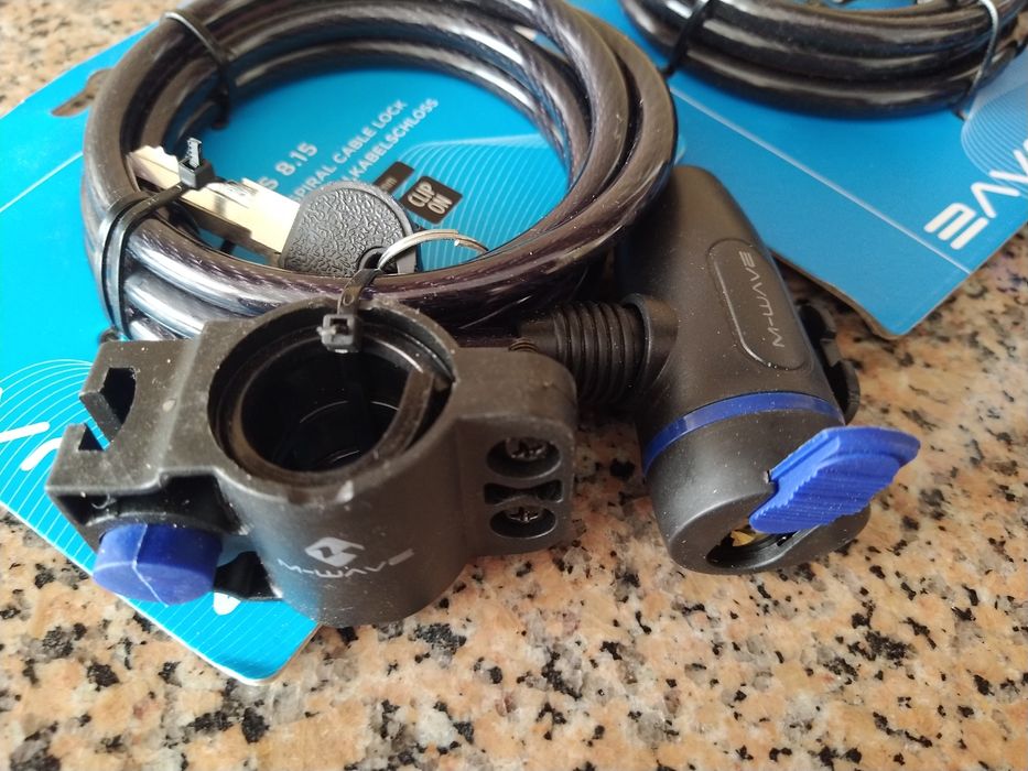 Cadeado para bicicleta 8x1500mm 150cm chave Cabo de aço inox carro.