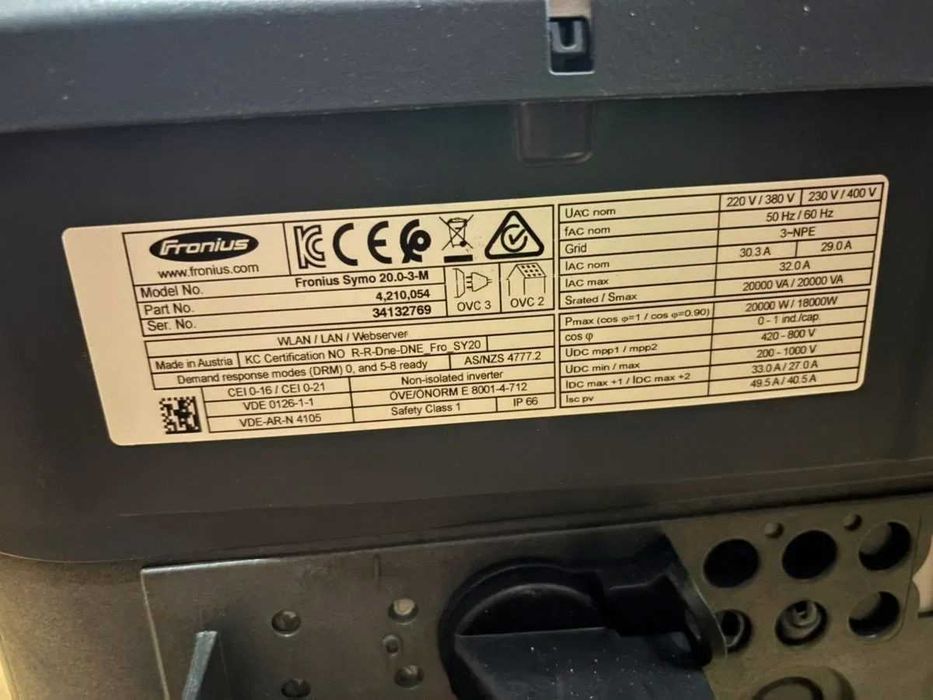 Falownik Fronius Symo 20.0-3-M trójfazowy 20 kW