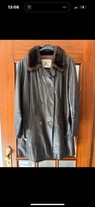 Casaco vintage cabedal Burberry