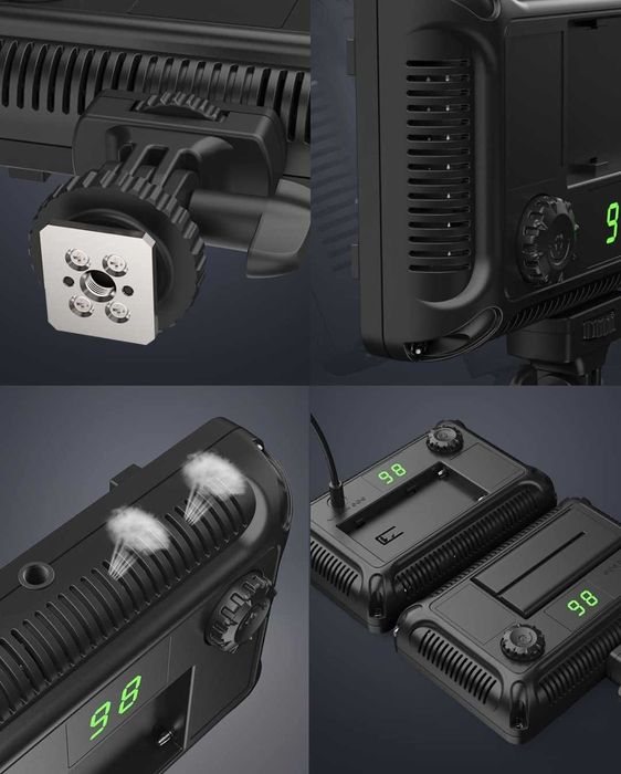 Iluminador de 176 leds + bateria e carregador - Novos