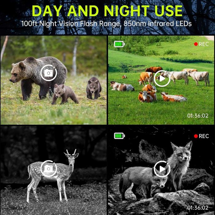 Nowa kamera / leśna / fotopułapka / nocna / 4K 64 MP / IP67 / W25!