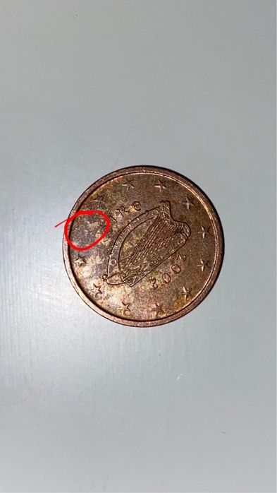 Moeda com defeito (0,02€ Irlanda 2002)