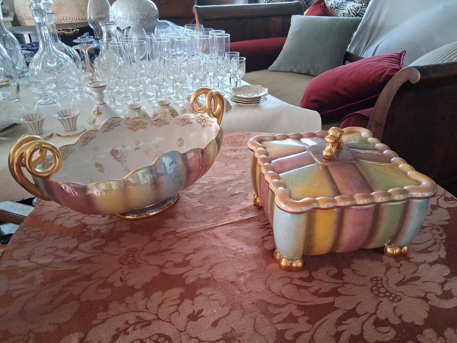 Fruteira e bomboneira em faiança – Fábrica R.B. Alcobaça