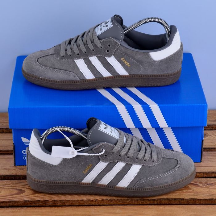 (2016) Акція! Кросівки кеди Adidas Samba замшеві сірі (41 42 ) адідас