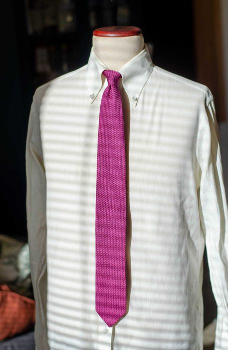Fioletowy / różowy krawat z grenadyny, 100% jedwab, Rooks & Rocks silk