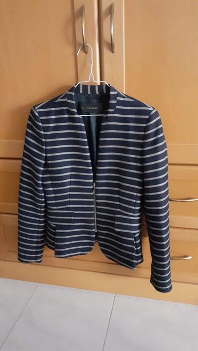 Dark Blue Striped Jacket (Zara)