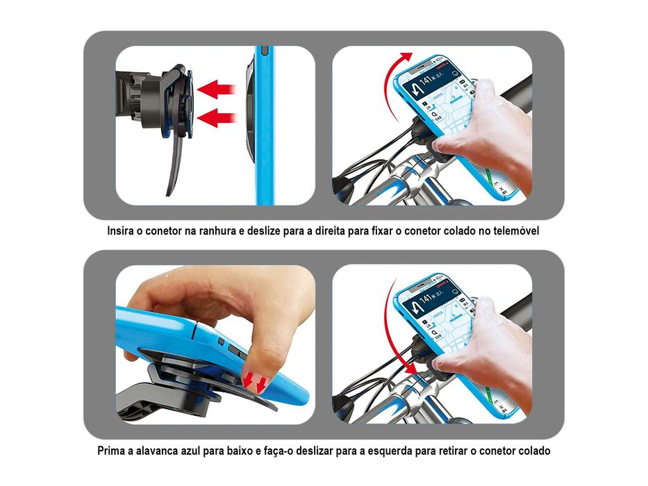 Suporte telemóvel género Quad Lock com amortecedor para moto/bicicleta