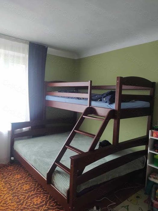 Сімейне дитяче двоповерхове ліжко Білий з матрацами 12см 140х90х190