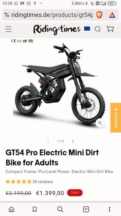 Ebike ridingtimes Gt54 pro