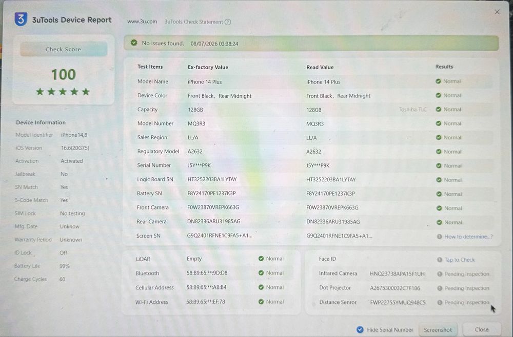 iPhone 14 Plus, 128GB, 99%