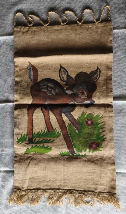 Pano ou cortina em linho pintado Bambi