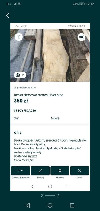 Deski dębowe monolity