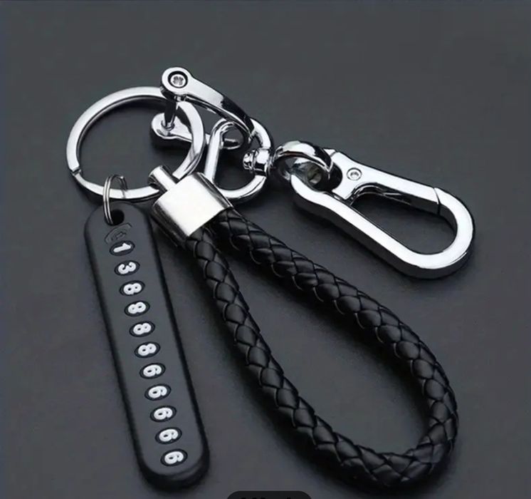 Брелок карабин для ключей з номером телефону