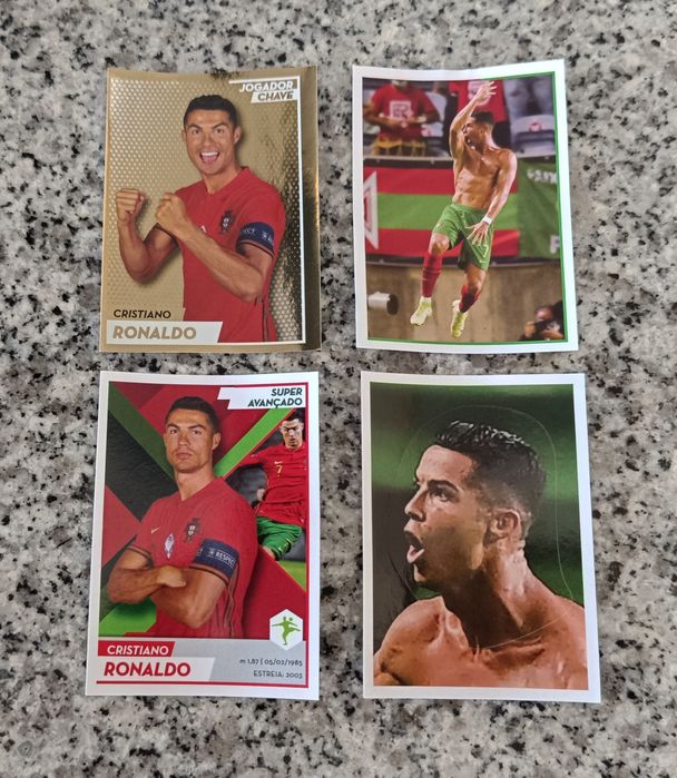 Cromos Fome de Vencer Continente com Cristiano Ronaldo.