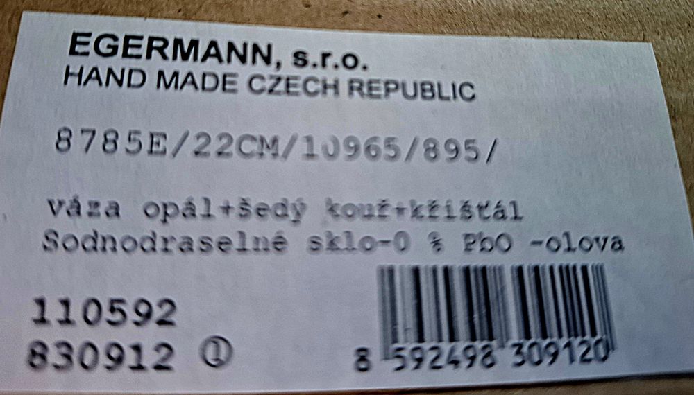 Wazon ze szkła  artystycznego Egerman