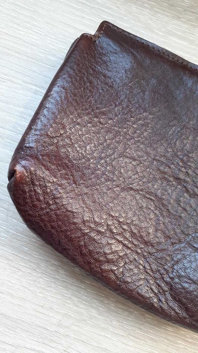 Bolsa castanha pele antiga mulher