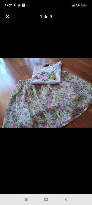 Conjunto composto por saia e blusinha da Ativo Kids