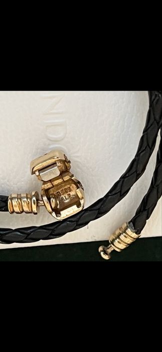 Pandora bransoletka rzemyk, złoto 585