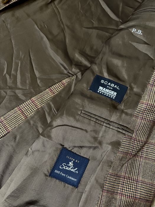 Scabal cashmere check blazer jacket кашеміровий піджак блейзер люкс