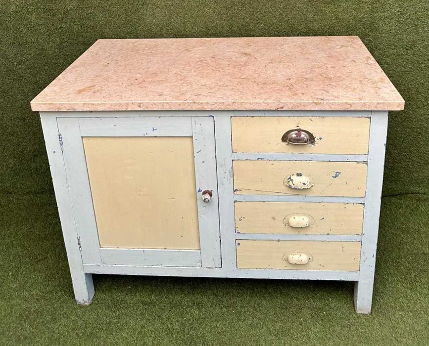 Armario de cozinha, anos 40, tampo em pedra, medidas: 66X110X83 cm