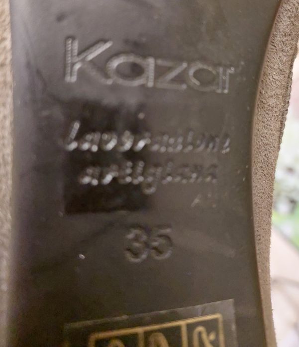 Kozaki,obcas,KAZAR nowe popielate,zamsz