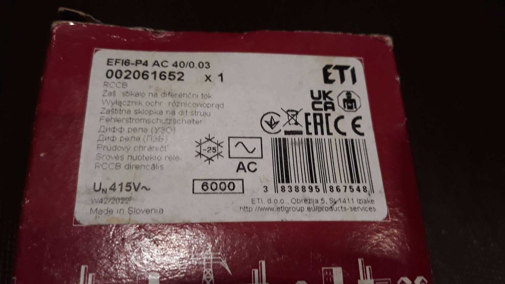 ETI  Różnicówka 40A 30ma 4P NOWE