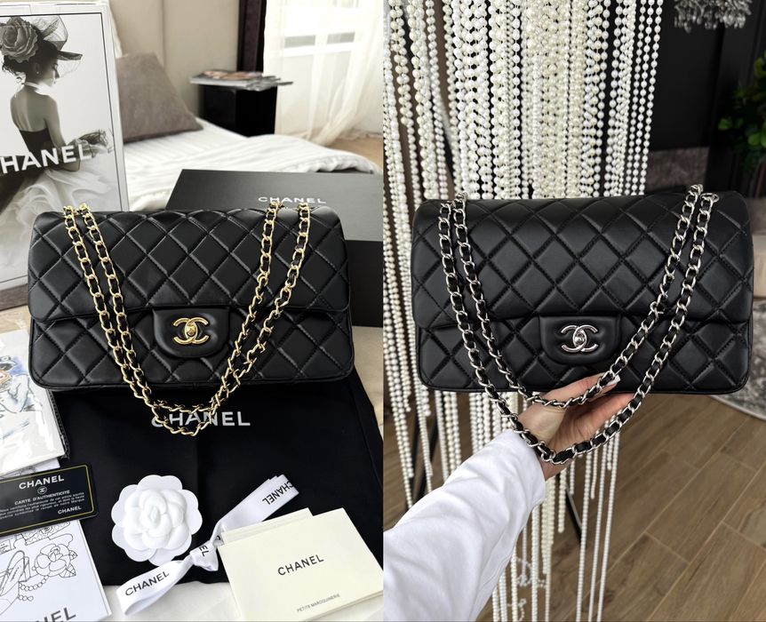 Сумка Chanel Black 30 золота та срібна фурнітура