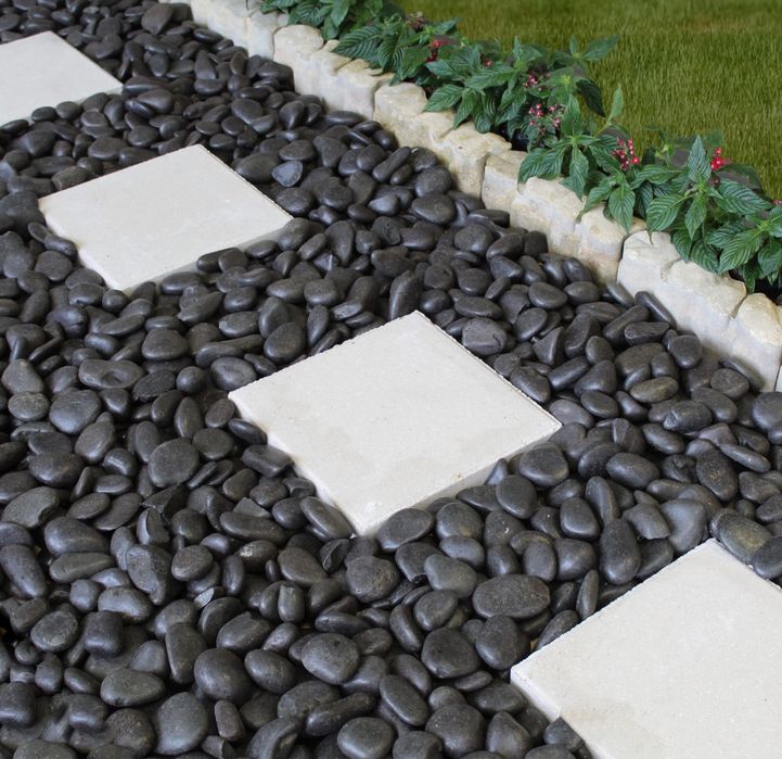 CZARNY OTOCZAK POLEROWANY Błyczący Kamień do Ogrodu Akwarium Żwir Grys