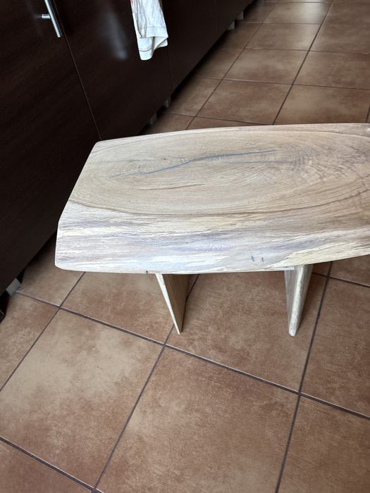 Stolek debowy z monolitu debu ciezki masywny blat 4,5 cm