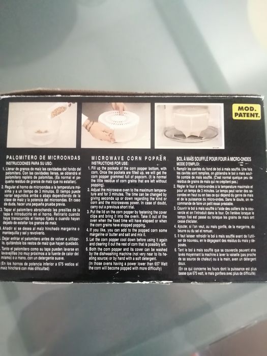 Cesto para microondas Pipocas