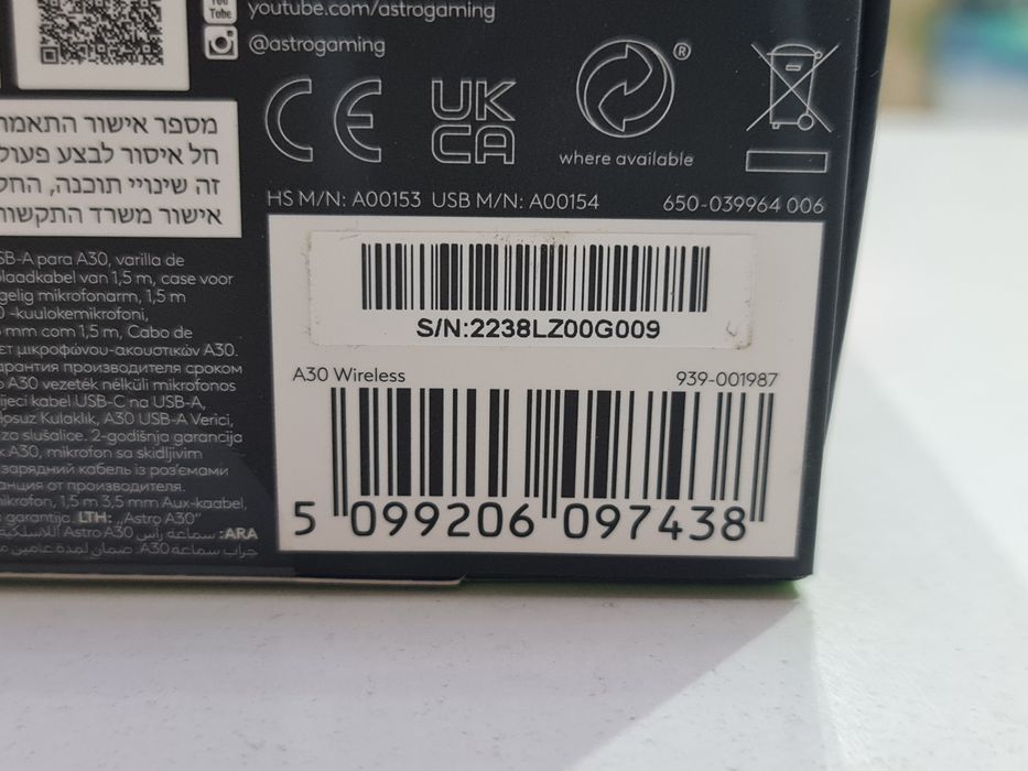 Нові Logitech Astro A30 White 939-001987