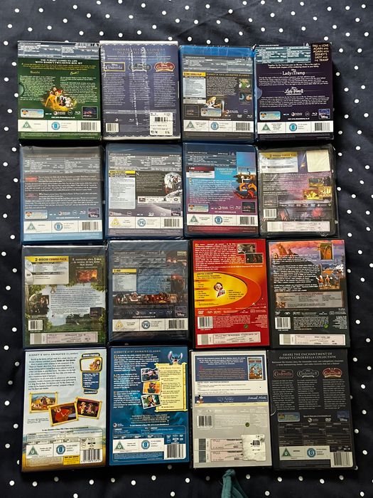 Disney/ Pixar Blu-Ray  e DVD Bambi, Cinderela, Brave, Peter Pan, Alice, Dama e o Vagabundo