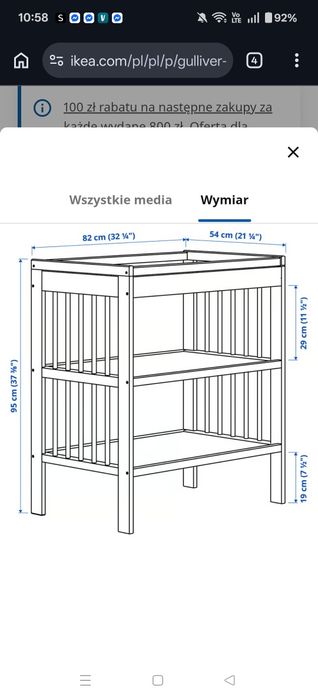 Przewijak Ikea Gulliver + mata (stół do przewijania)