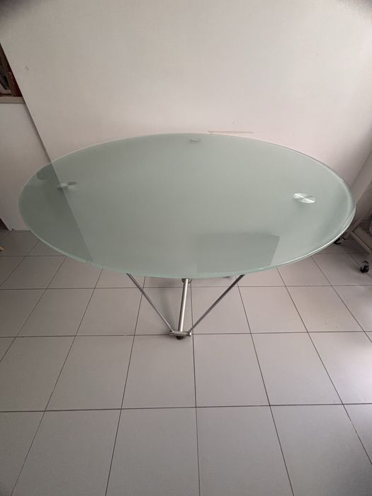 Mesa tampo vidro redonda