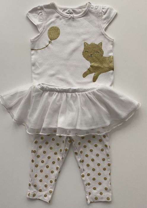 Spodenki spódniczka tutu body Carters brokat r. 74 9 miesiecy Cudo!