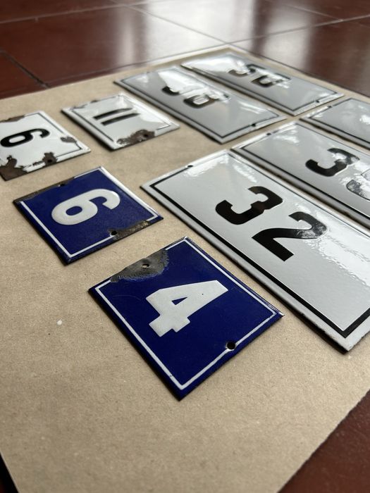 Varios numeros de policia esmalte