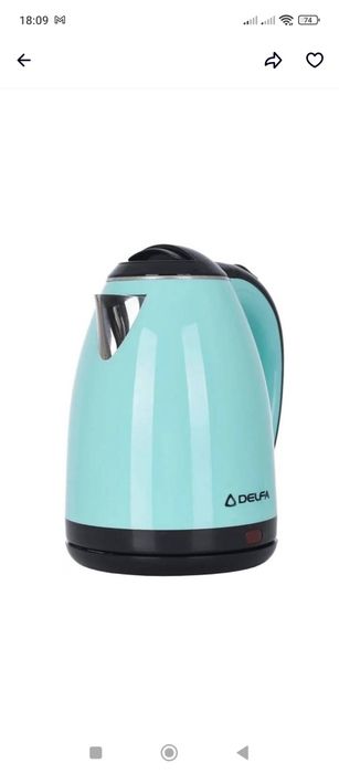 Електрочайник DELFA DK 3520 X Turquoise 1.8 л, 1500 Вт / Электрочайник чайник б/у