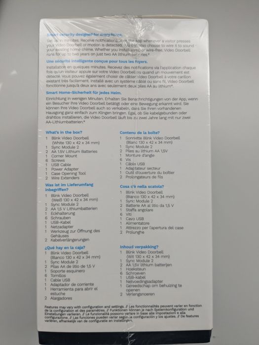 NOVO e SELADO Blink Video Doorbell + Sync Module 2