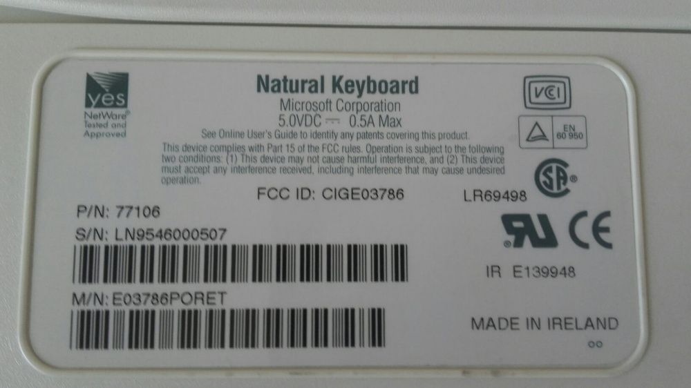 Rare vintage Microsoft Natural Keyboard, first generation64584639649283123