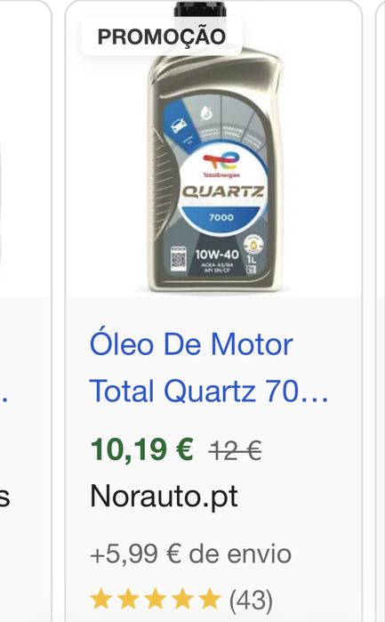 Oleo 4 tempos, 4 litros Total Quatz 7000